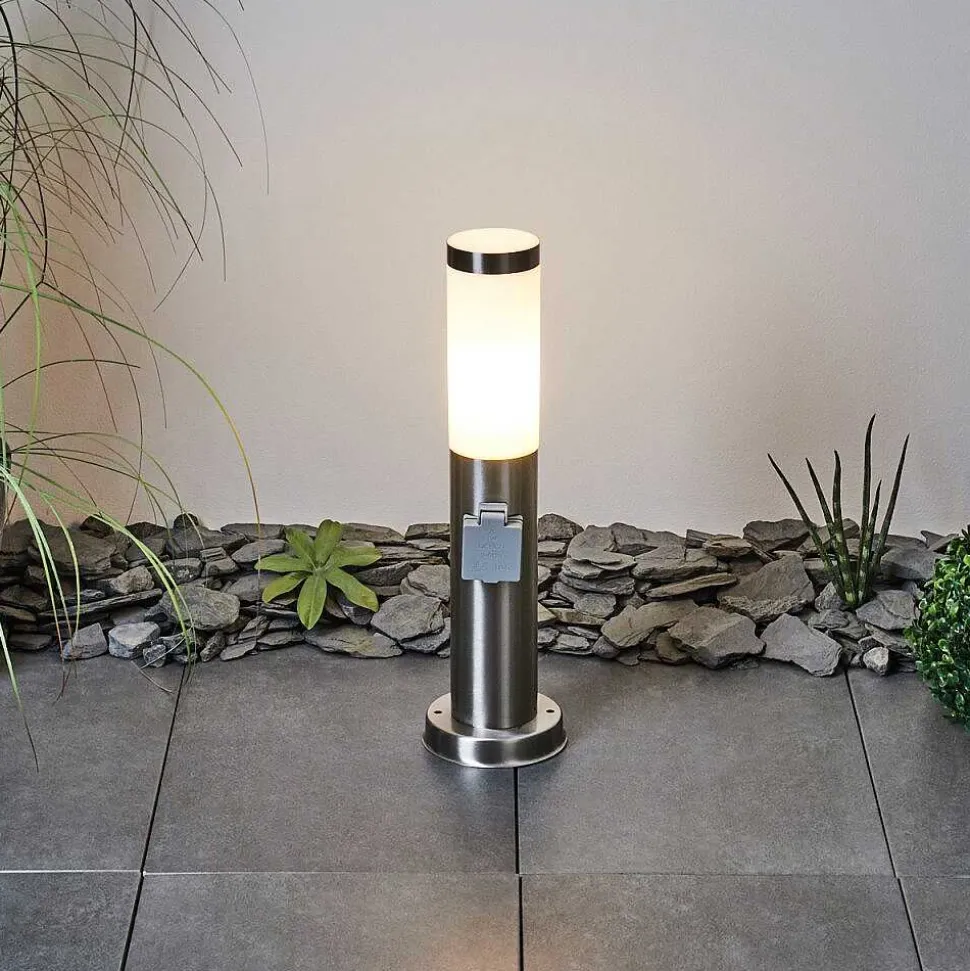 Borne Lumineuse Sessa Nickel Mat, 1 Lumiere