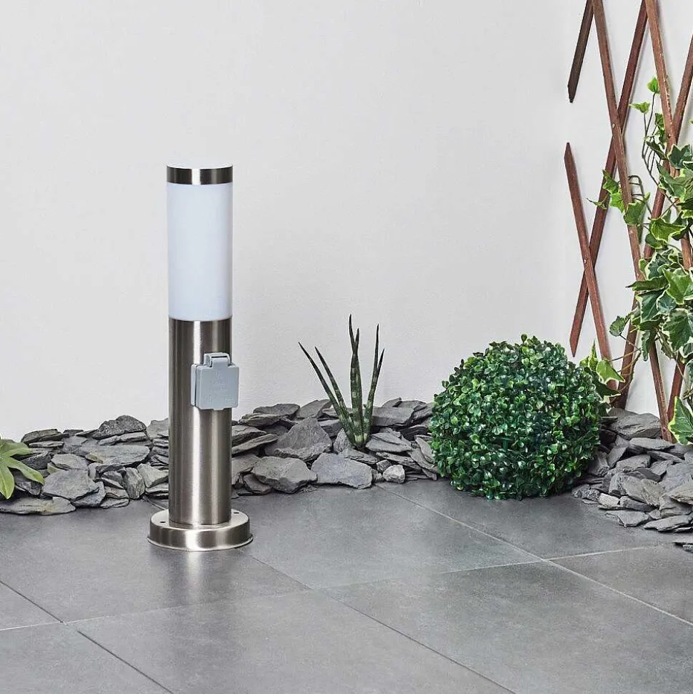 Borne Lumineuse Sessa Nickel Mat, 1 Lumiere