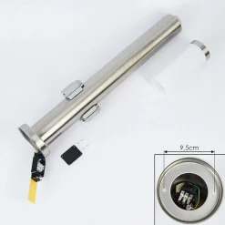 Borne Lumineuse Sessa Nickel Mat, 1 Lumiere