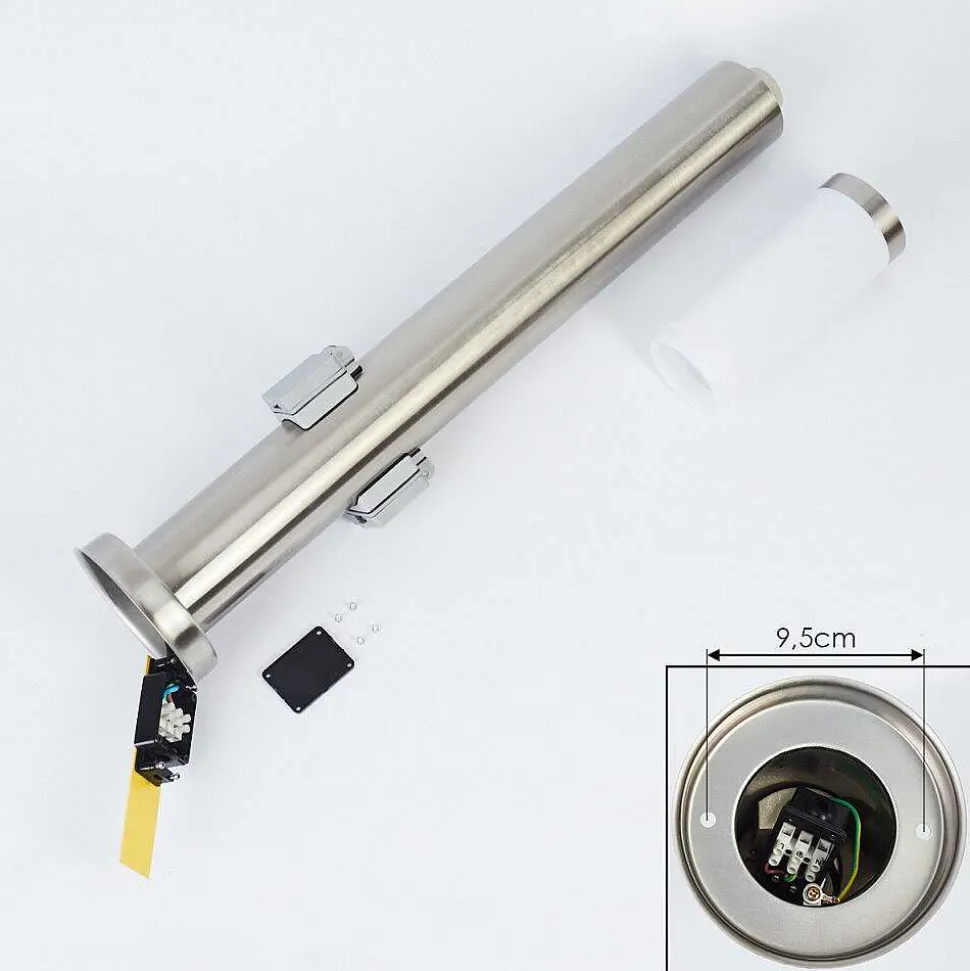 Borne Lumineuse Sessa Nickel Mat, 1 Lumiere