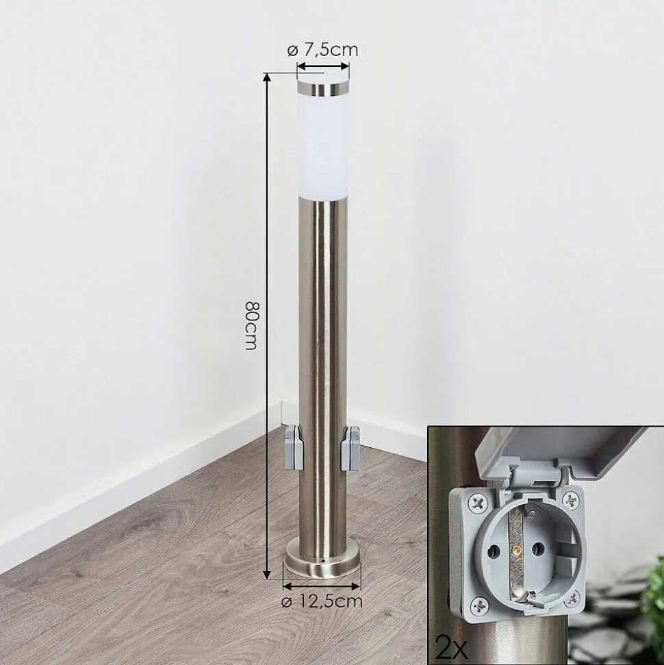 Borne Lumineuse Sessa Nickel Mat, 1 Lumiere