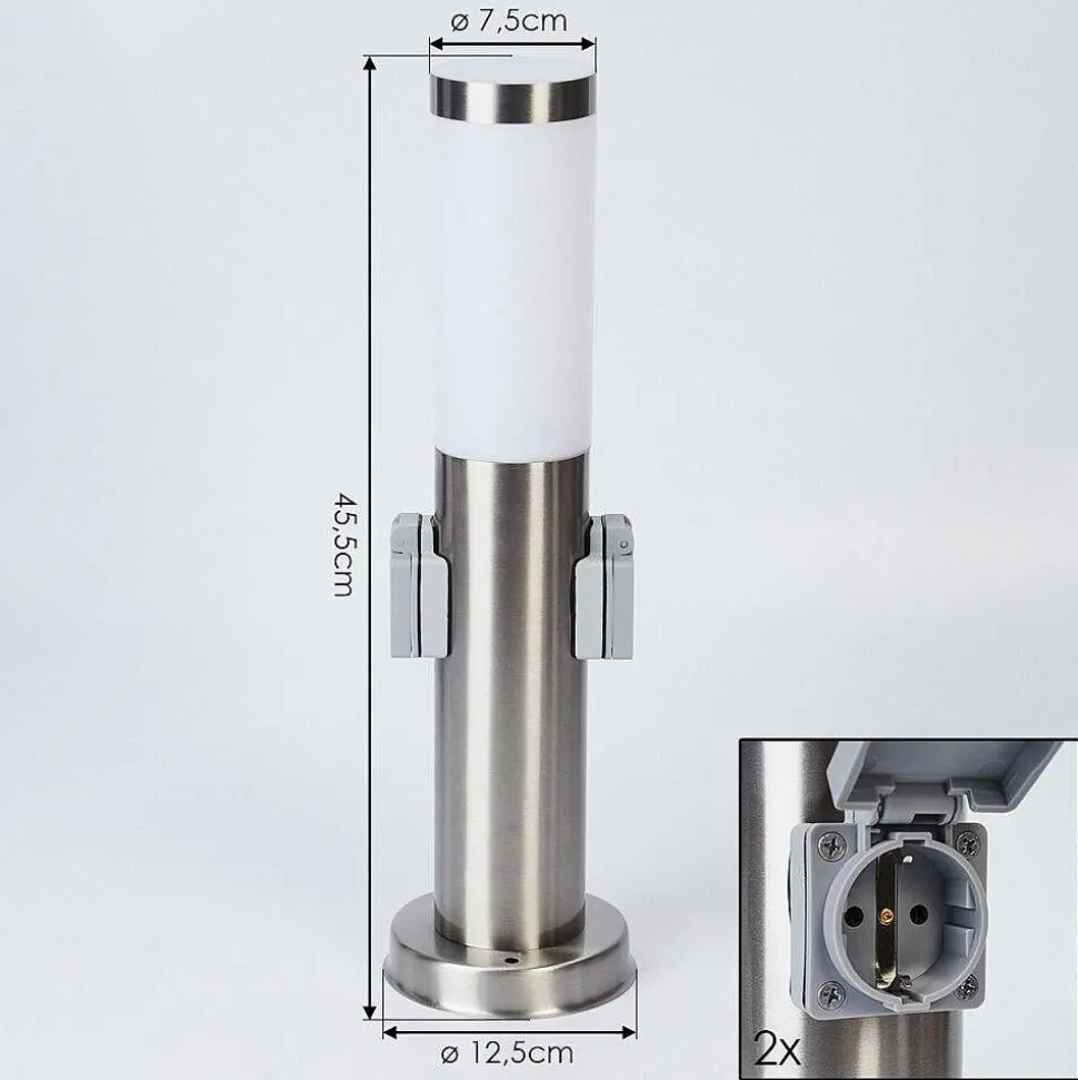 Borne Lumineuse Sessa Nickel Mat, 1 Lumiere