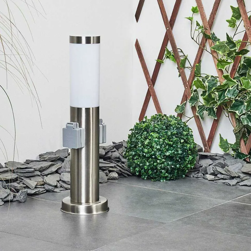 Borne Lumineuse Sessa Nickel Mat, 1 Lumiere