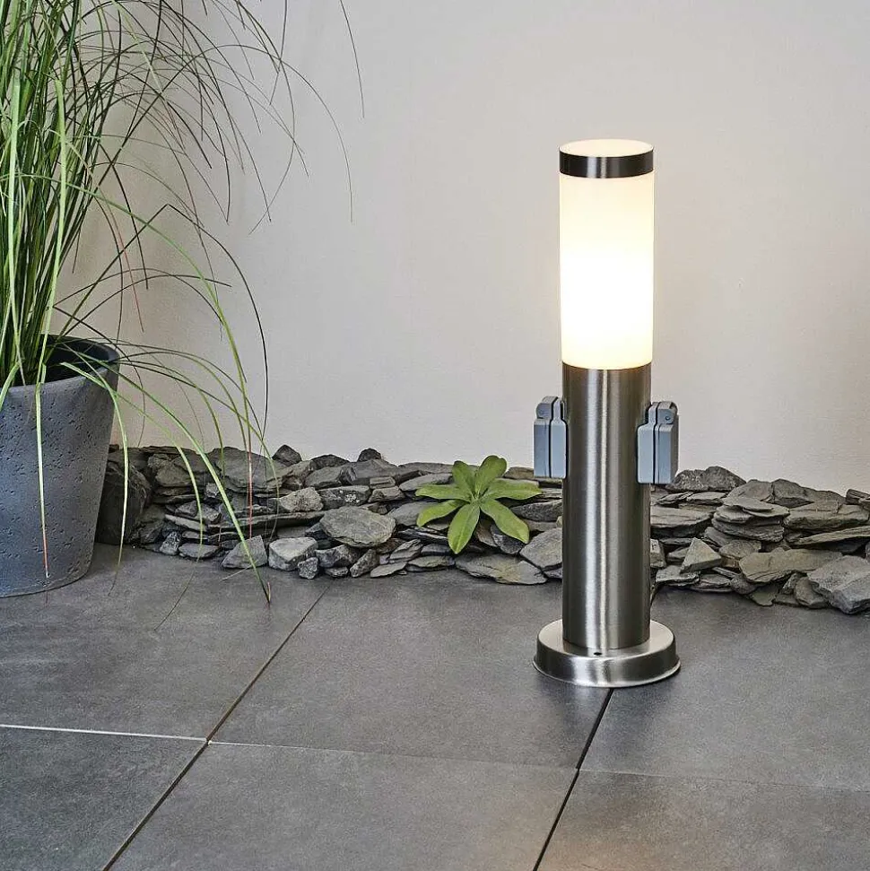 Borne Lumineuse Sessa Nickel Mat, 1 Lumiere