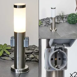 Borne Lumineuse Sessa Nickel Mat, 1 Lumiere