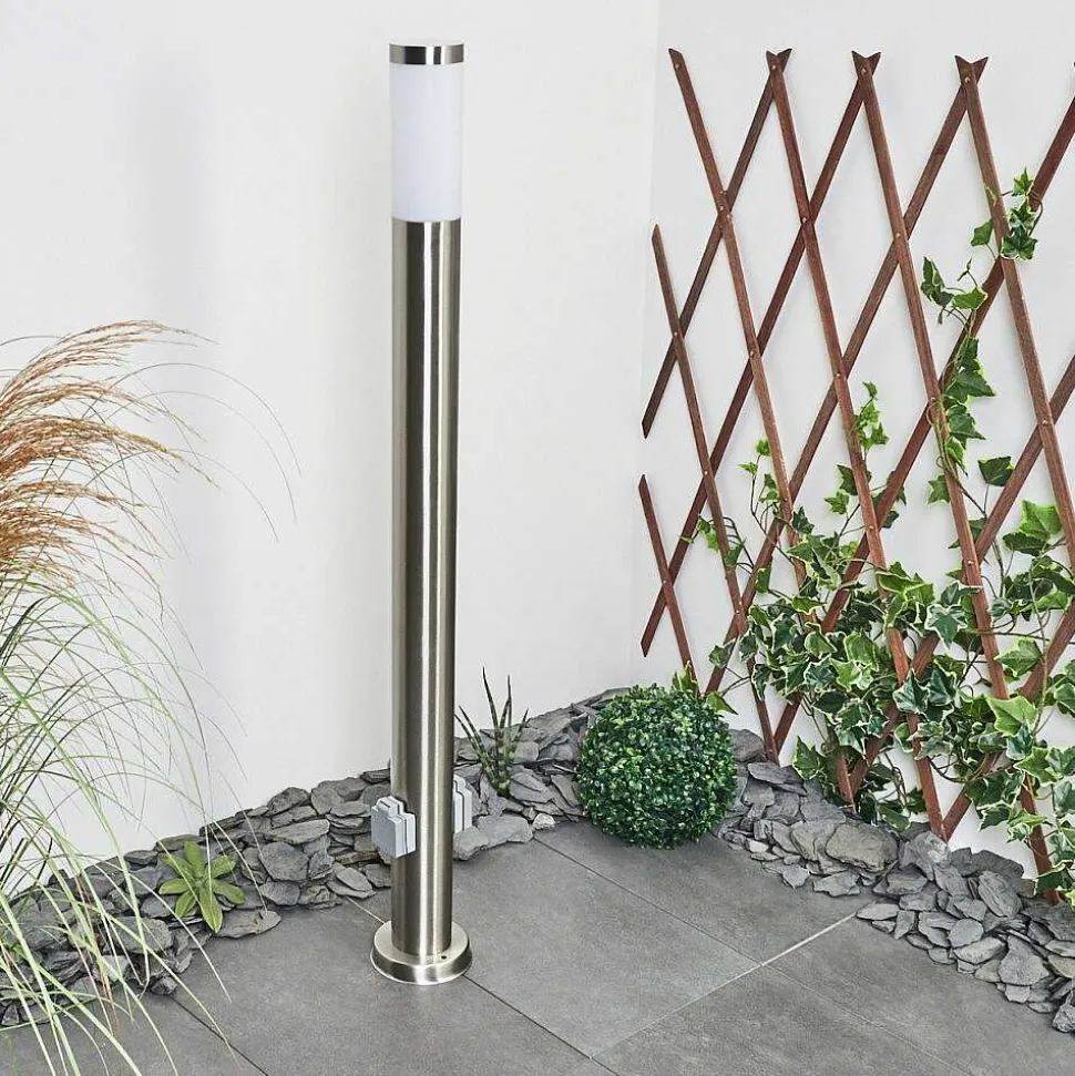 Borne Lumineuse Sessa Nickel Mat, 1 Lumiere