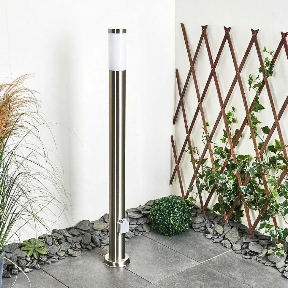 Borne Lumineuse Sessa Nickel Mat, 1 Lumiere