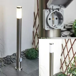 Borne Lumineuse Sessa Nickel Mat, 1 Lumiere