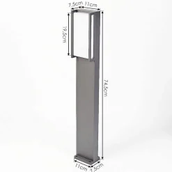 Borne Lumineuse Skove Led Anthracite, 1 Lumiere, Changeur De Couleurs