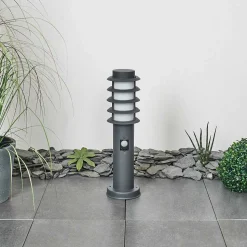 Borne Lumineuse Tunes Anthracite, 1 Lumiere, Detecteur De Mouvement