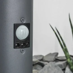 Borne Lumineuse Tunes Anthracite, 1 Lumiere, Detecteur De Mouvement