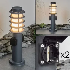 Borne Lumineuse Tunes Anthracite, 1 Lumiere