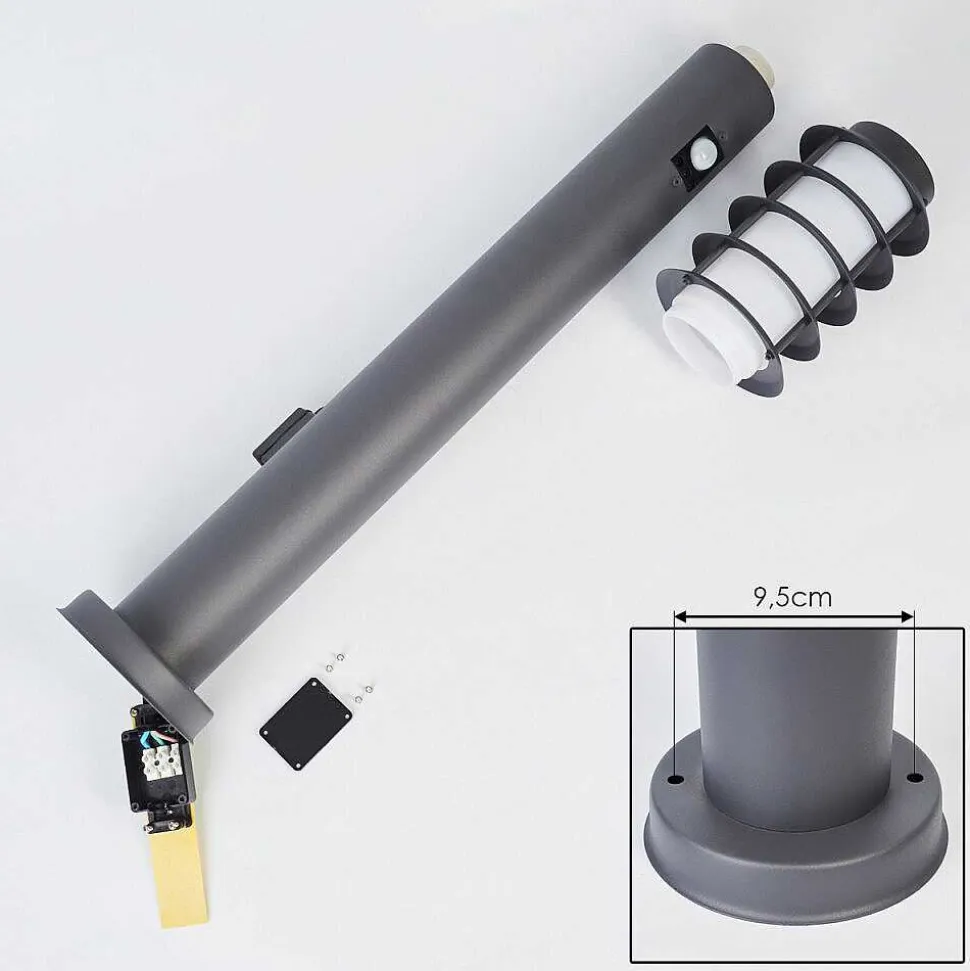 Borne Lumineuse Tunes Anthracite, 1 Lumiere, Detecteur De Mouvement