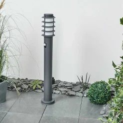 Borne Lumineuse Tunes Anthracite, 1 Lumiere, Detecteur De Mouvement