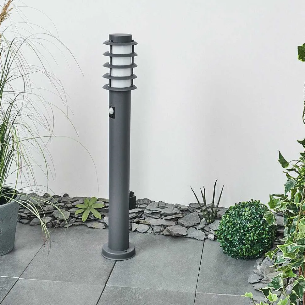 Borne Lumineuse Tunes Anthracite, 1 Lumiere, Detecteur De Mouvement