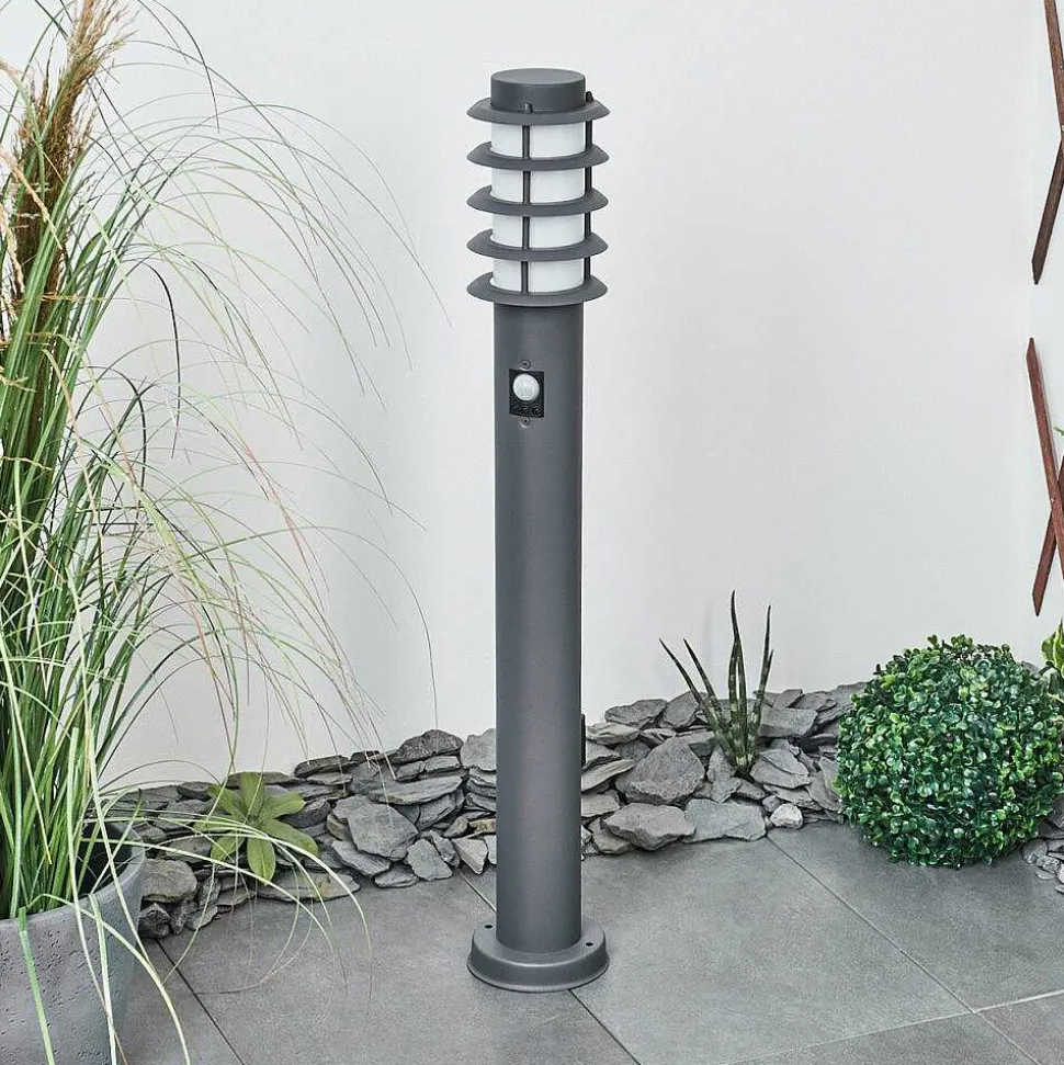 Borne Lumineuse Tunes Anthracite, 1 Lumiere, Detecteur De Mouvement