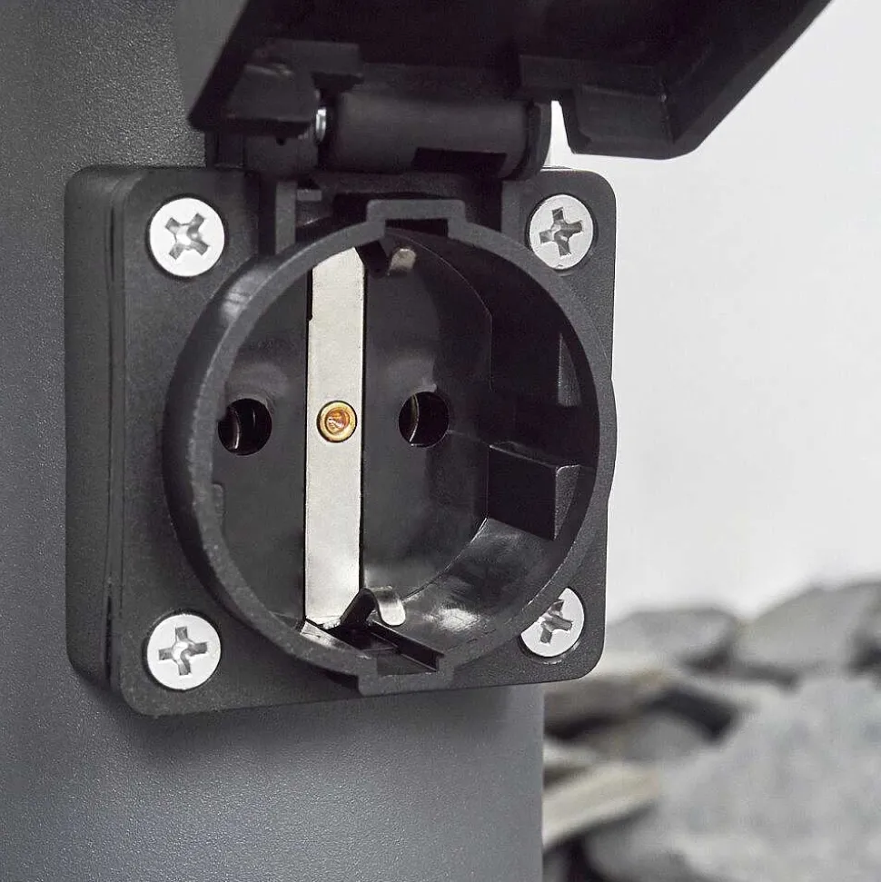 Borne Lumineuse Tunes Anthracite, 1 Lumiere, Detecteur De Mouvement