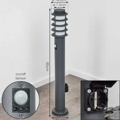 Borne Lumineuse Tunes Anthracite, 1 Lumiere, Detecteur De Mouvement