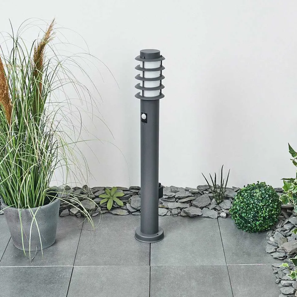 Borne Lumineuse Tunes Anthracite, 1 Lumiere, Detecteur De Mouvement