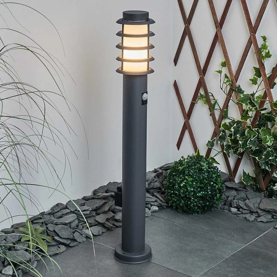 Borne Lumineuse Tunes Anthracite, 1 Lumiere, Detecteur De Mouvement