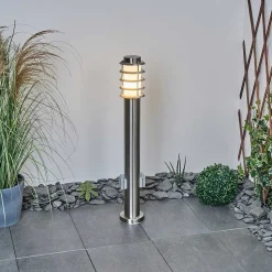 Borne Lumineuse Tunes Nickel Mat, 1 Lumiere