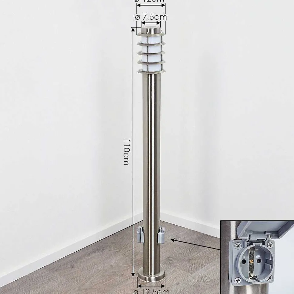 Borne Lumineuse Tunes Nickel Mat, 1 Lumiere