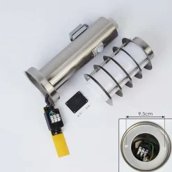 Borne Lumineuse Tunes Nickel Mat, 1 Lumiere, Detecteur De Mouvement