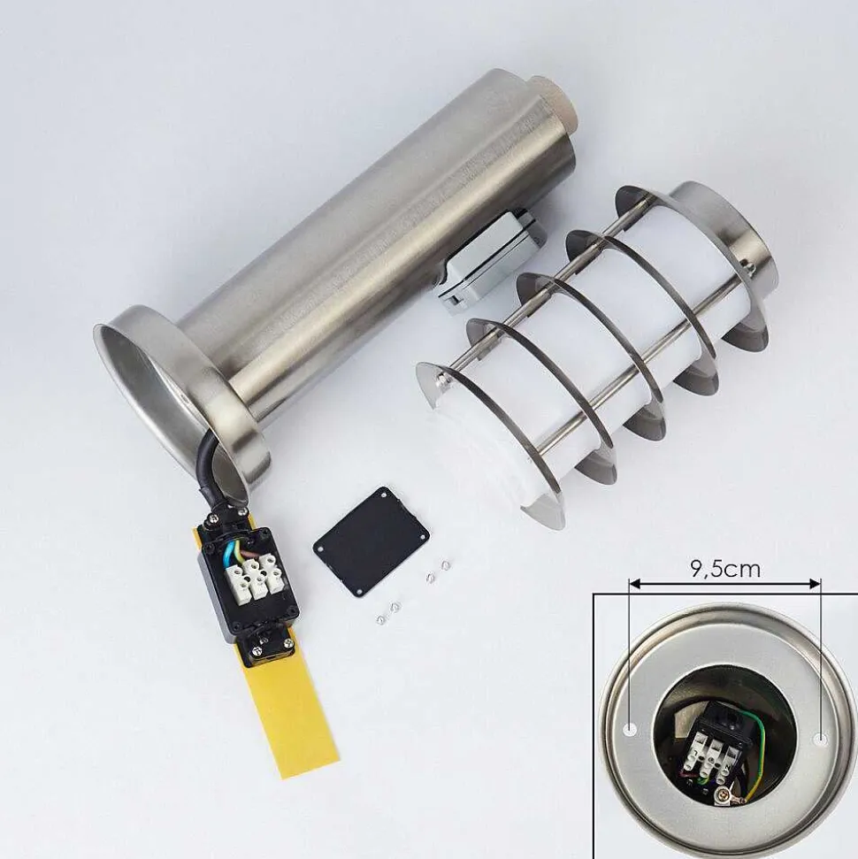 Borne Lumineuse Tunes Nickel Mat, 1 Lumiere