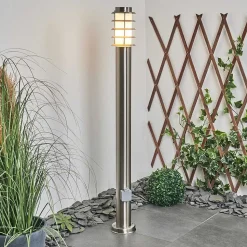 Borne Lumineuse Tunes Nickel Mat, 1 Lumiere