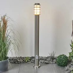 Borne Lumineuse Tunes Nickel Mat, 1 Lumiere