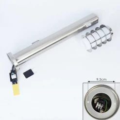 Borne Lumineuse Tunes Nickel Mat, 1 Lumiere, Detecteur De Mouvement