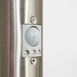 Borne Lumineuse Tunes Nickel Mat, 1 Lumiere, Detecteur De Mouvement