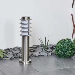 Borne Lumineuse Tunes Nickel Mat, 1 Lumiere