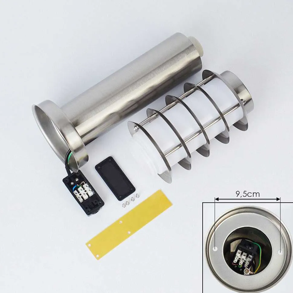 Borne Lumineuse Tunes Nickel Mat, 1 Lumiere