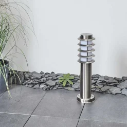 Borne Lumineuse Tunes Nickel Mat, 1 Lumiere