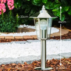 Borne Moskau Acier Inoxydable, 1 Lumiere