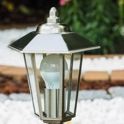 Borne Moskau Acier Inoxydable, 1 Lumiere