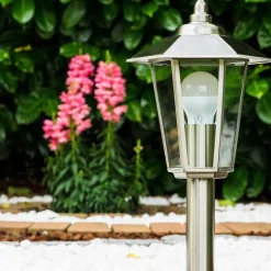 Borne Moskau Acier Inoxydable, 1 Lumiere