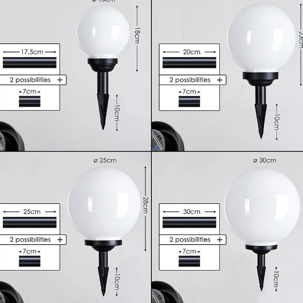 Boule Lumineuse Campinas Led Noir, Blanc, 1 Lumiere