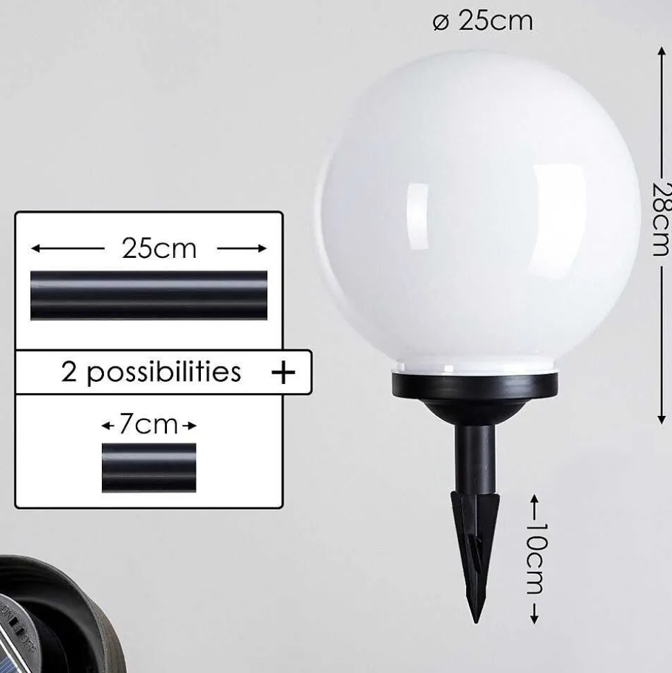 Boule Lumineuse Campinas Led Noir, Blanc, 1 Lumiere