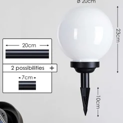 Boule Lumineuse Campinas Led Noir, Blanc, 1 Lumiere