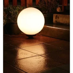 Boule Lumineuse De Jardin 40 Cm Blanc, 1 Lumiere