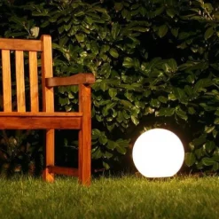 Boule Lumineuse De Jardin 20 Cm Blanc, 1 Lumiere