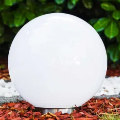 Boule Lumineuse Solar Led Acier Inoxydable, 2 Lumieres