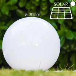 Boule Lumineuse Solar Led Acier Inoxydable, 2 Lumieres