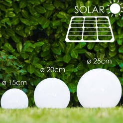 Boule Lumineuse Solar Led Acier Inoxydable, 2 Lumieres