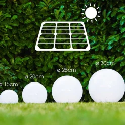 Boule Lumineuse Solar Led Acier Inoxydable, 2 Lumieres
