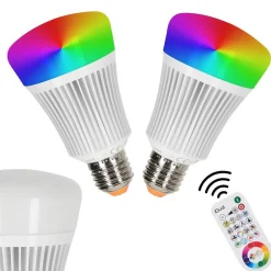 Candal E27 Led Rgb 11 Watt 2200-6500 Kelvin 806 Lumen Lot De 2 Avec Telecommande