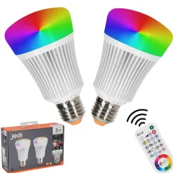 Candal E27 Led Rgb 11 Watt 2200-6500 Kelvin 806 Lumen Lot De 2 Avec Telecommande