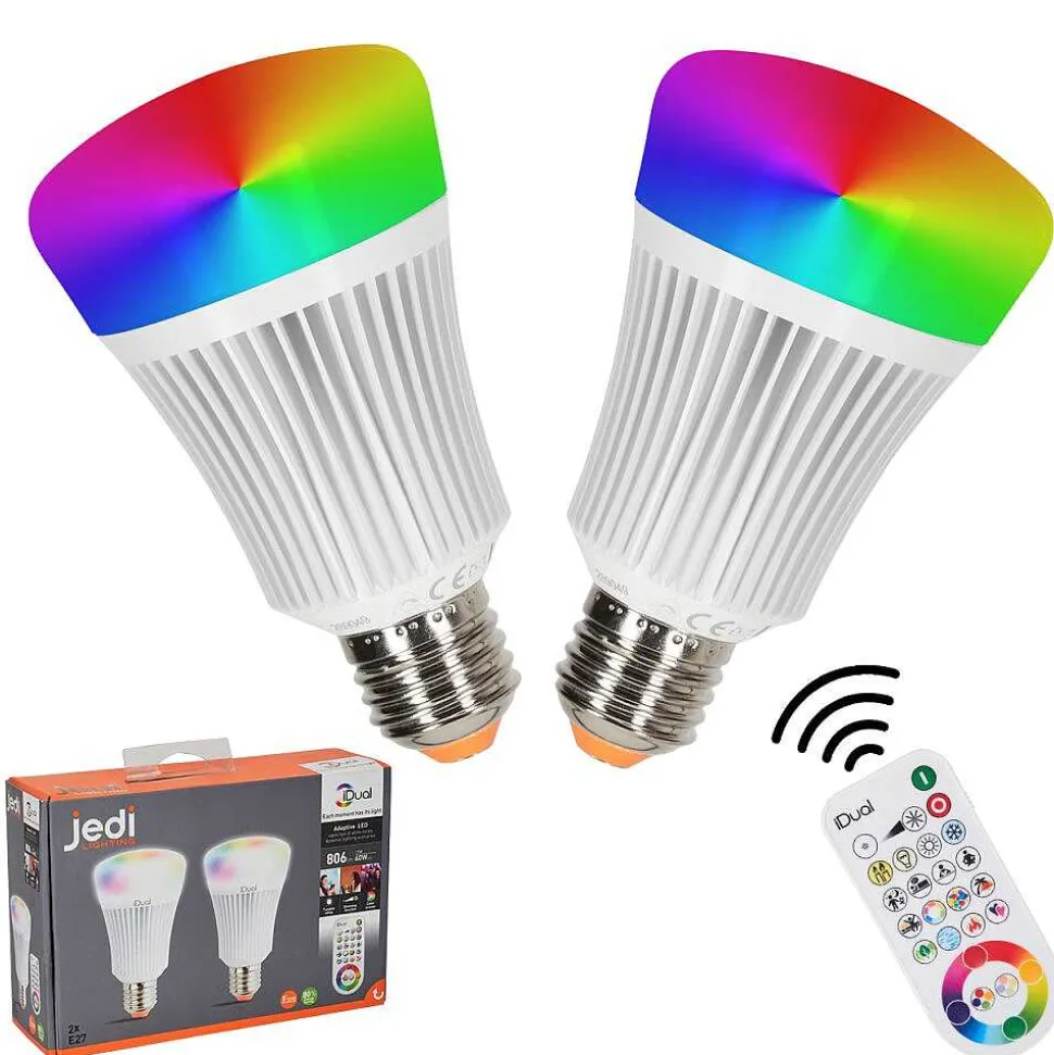 Candal E27 Led Rgb 11 Watt 2200-6500 Kelvin 806 Lumen Lot De 2 Avec Telecommande
